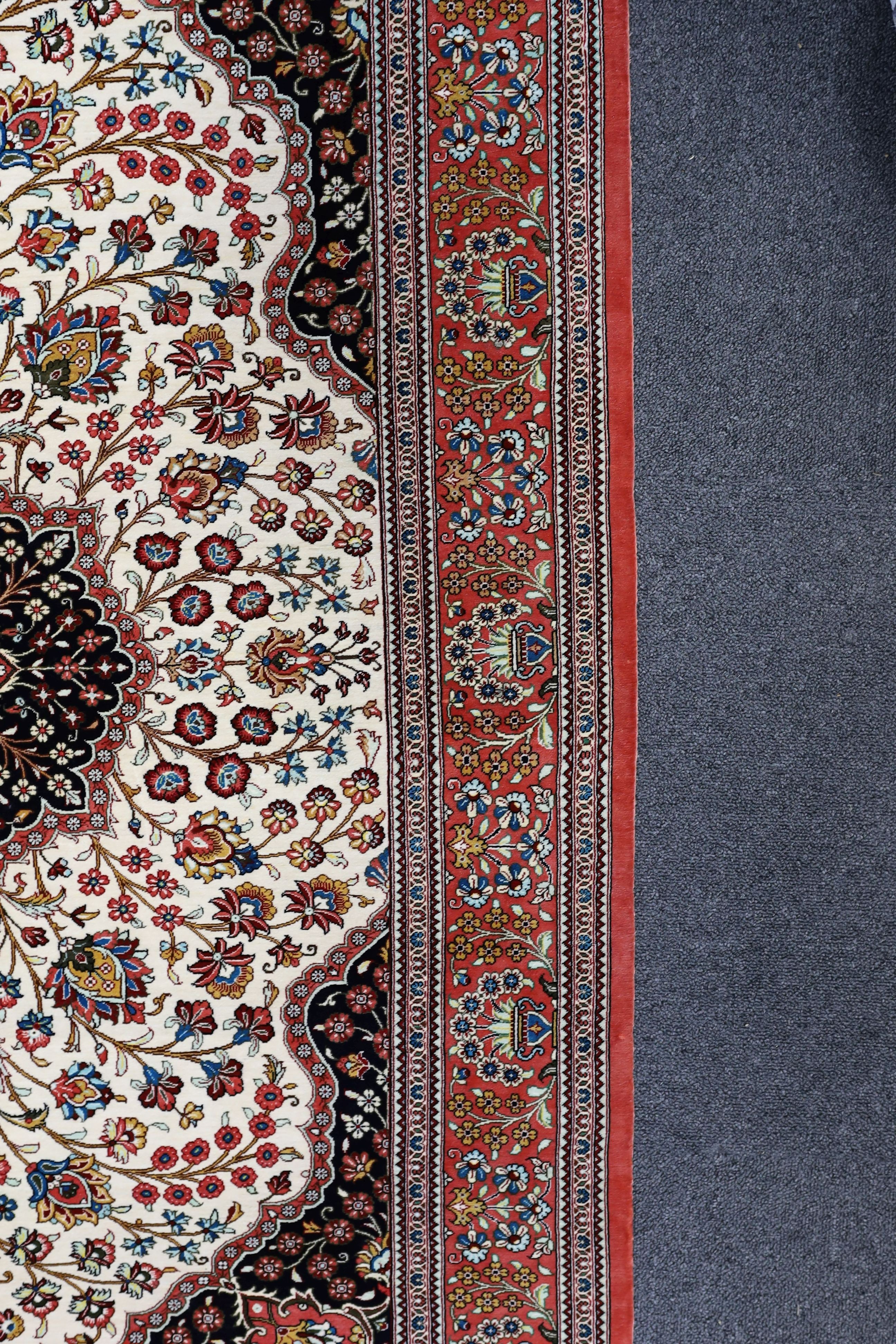 Two North West Persian part silk rugs, larger 150 x 103cm